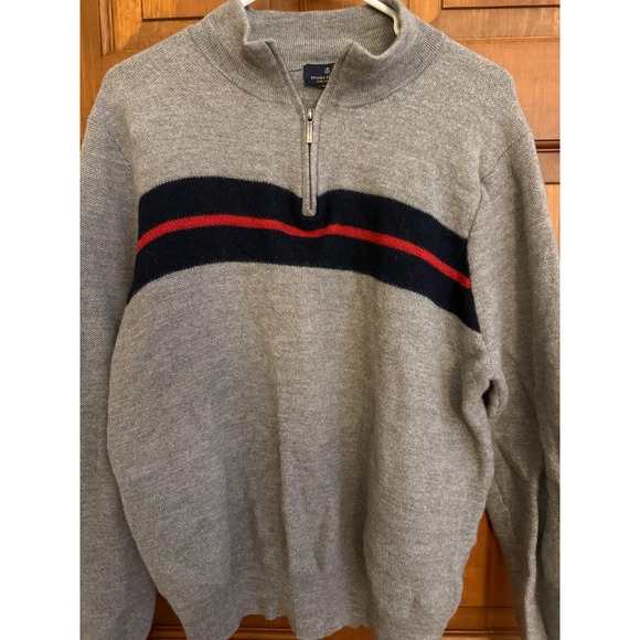 Brooks Brothers Other - Brooks Brothers Extra Fine Merino Wool Sweater Mens M/L (38-42) Gray Quarter Zip